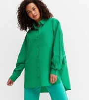 New Look Tall Green Long Puff Sleeve Shirt